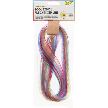 folia Scoubidou Flechtschnre "Glitter Mix", Lnge: 1 m