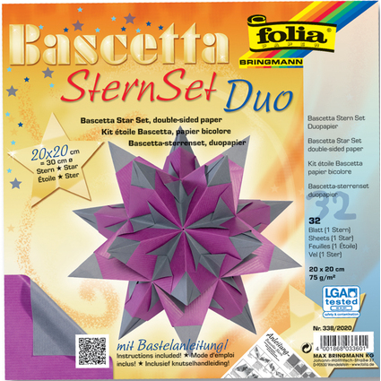 folia Faltbltter Bascetta-Stern, 200x200 mm, lila/anthrazit