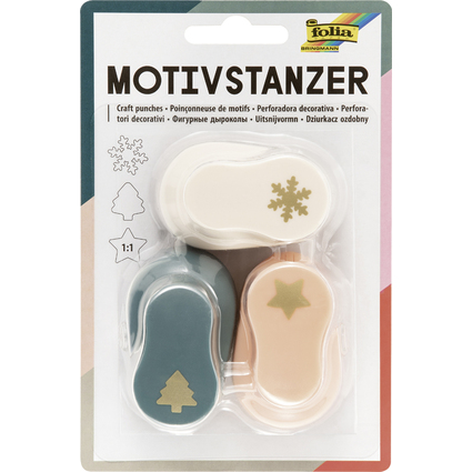 folia Weihnachts-Motivstanzer, klein, Set 1