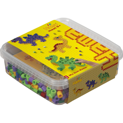 Hama Bgelperlen maxi + Stiftplatte "Dinosaurier", in Box