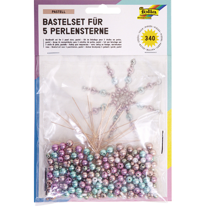 folia Perlensterne-Set "Pastell", 340-teilig
