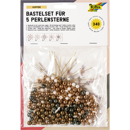 folia Perlensterne-Set "Copper", 340-teilig
