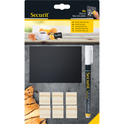 Securit Kreidetafelschilder + Halterung TEAK im Set