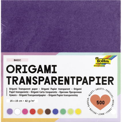 folia Transparentpapier-Faltbltter, 150 x 150 mm