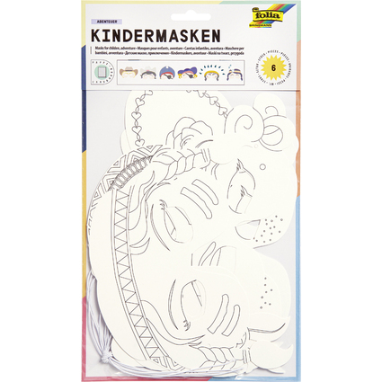 folia Kindermasken "Themen", aus Pappe, 6 Motive sortiert