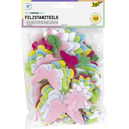 folia Bastelfilz-Stanzteile "Frhjahr", 112 Teile