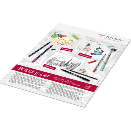 Tombow Zeichenblock "Bristol", DIN A4, blanko, 250 g/qm
