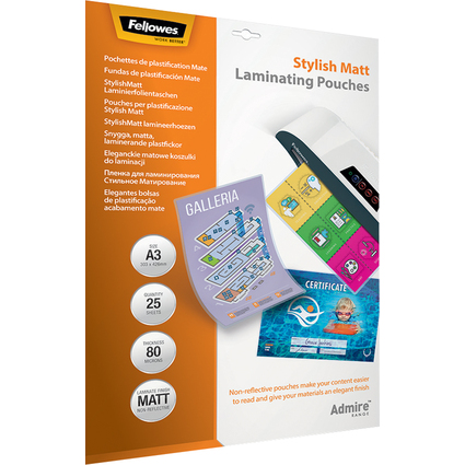 Fellowes Laminierfolientasche, DIN A3, matt, 160 mic