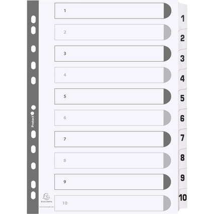 EXACOMPTA Karton-Register 1-10, DIN A4, wei, 10-teilig