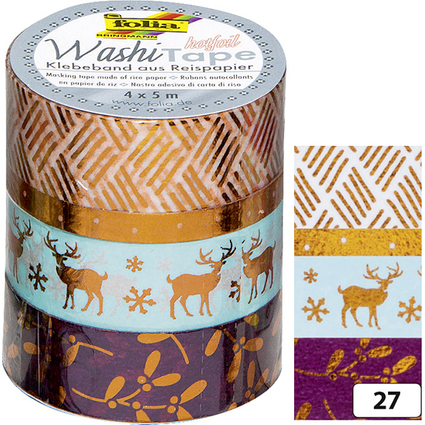 folia Deko-Klebeband Washi-Tape Hotfoil Kupfer II, 4er Set