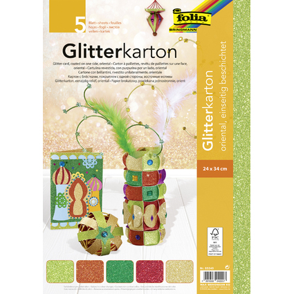 folia Glitterkarton "Oriental", 240 x 340 mm, 300 g/qm