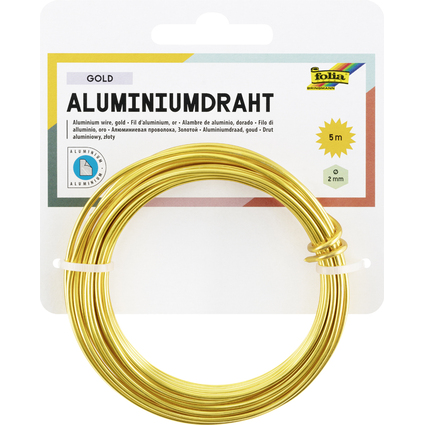 folia Aluminium-Basteldraht, 2 mm x 5 m, gold