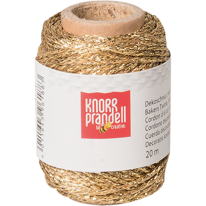 KNORR prandell Dekoschnur Metallic gold, 20 m