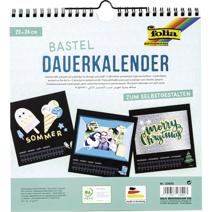 folia Kreativ-Wandkalender, 230 x 240 mm, schwarz