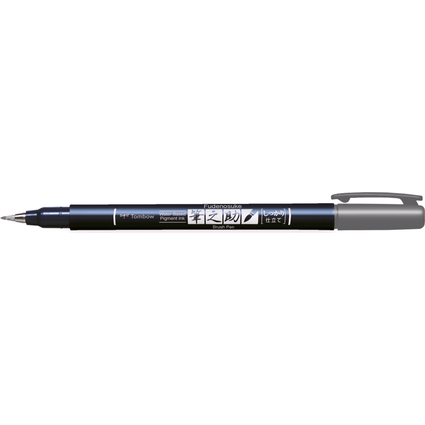 Tombow Kalligraphie-Stift Fudenosuke, Hrtegrad 1, grau