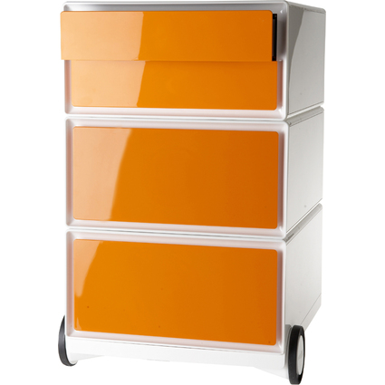 PAPERFLOW Rollcontainer easyBox, 4 Schbe, wei / orange