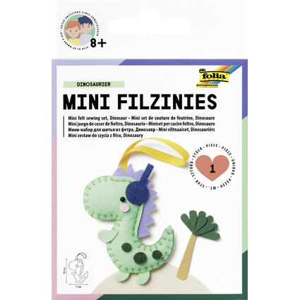 folia Mini Filz-Nhset "Filzinies", 12-teilig, Dinosaurier