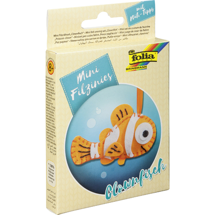folia Mini Filz-Nhset "Filzinies", 12-teilig, Clownfisch