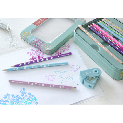 FABER-CASTELL Dreikant-Buntstifte GRIP SPARKLE, Geschenkset