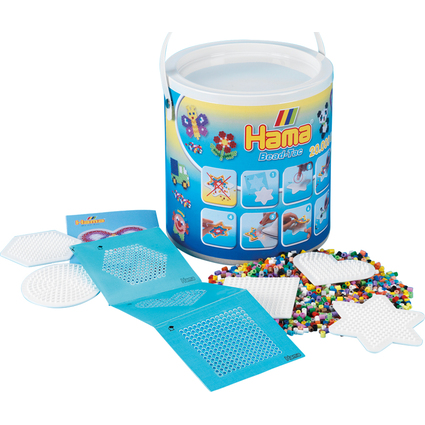 Hama Bgelperlen midi + 5 Stiftplatten, Eimer, 20.000 Stck