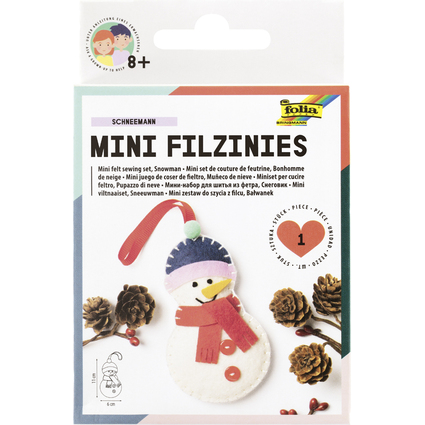 folia Mini Filz-Nhset "Filzinies", 14-teilig, Schneemann