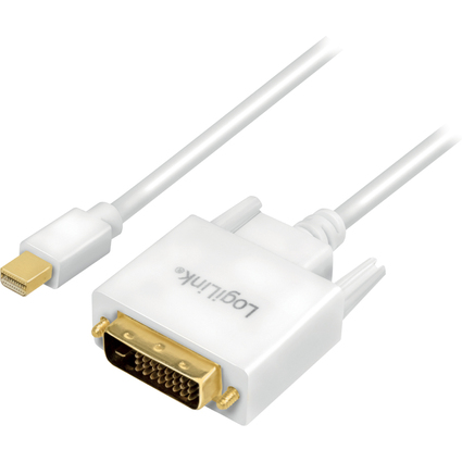 LogiLink Mini DisplayPort - DVI Adapterkabel, wei, 3,0 m