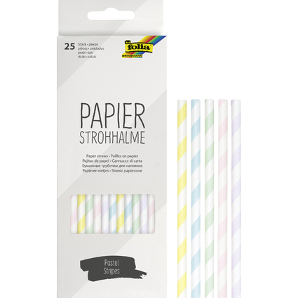 folia Papier-Trinkhalm "PASTEL STRIPES", Lnge: 200 mm