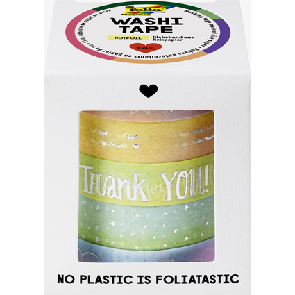 folia Deko-Klebeband Washi-Tape "HOTFOIL RAINBOW", 5er Set