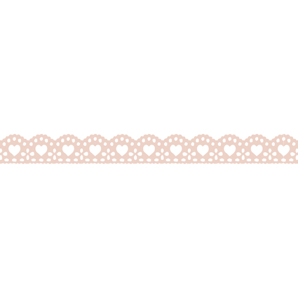 folia Deko-Bordre Washi-Dekor "HERZCHEN", 15 mm x 5 m, rosa