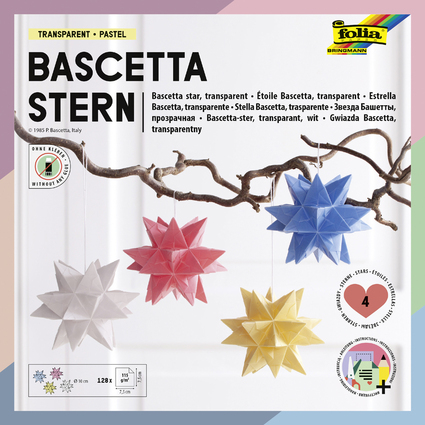 folia Faltbltter Bascetta-Stern, 75 x 75 mm, pastell