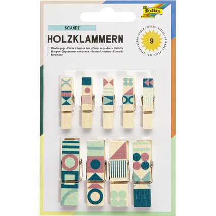 folia Holzklammern mit Druck "All year II"