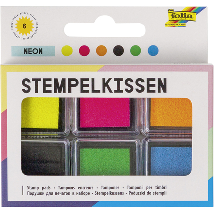 folia Stempelkissen Set "Neon", 6-farbig sortiert