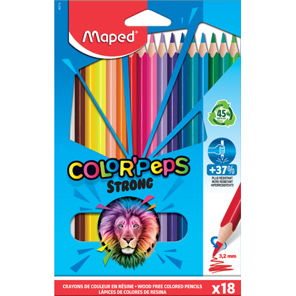 Maped Dreikant-Buntstift COLOR'PEPS STRONG, 18er Kartonetui