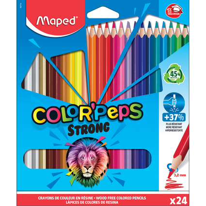 Maped Dreikant-Buntstift COLOR'PEPS STRONG, 24er Kartonetui