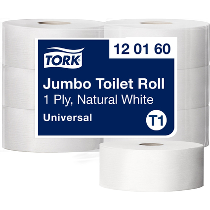 TORK Grorollen-Toilettenpapier Jumbo, 1-lagig, wei, 480 m
