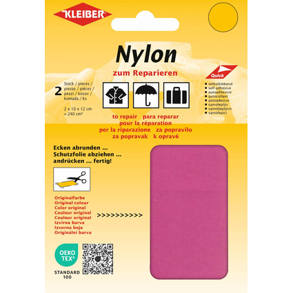 KLEIBER Nylon-Flicken, selbstklebend, pink