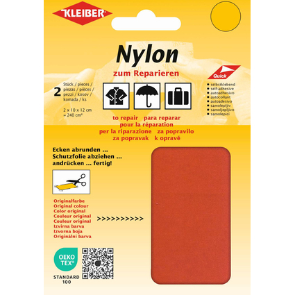 KLEIBER Nylon-Flicken, selbstklebend, orange