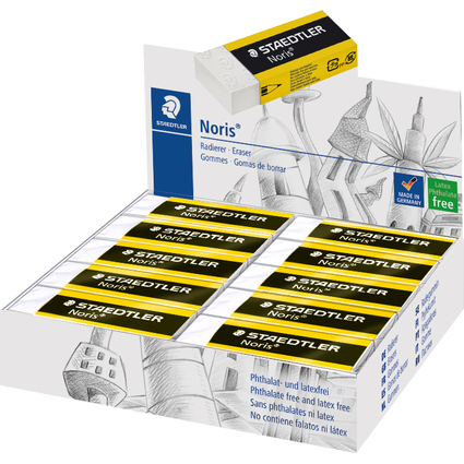 STAEDTLER Kunststoff-Radierer Noris, wei, 20er Display