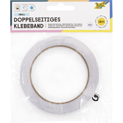 folia Doppelseitiges Klebeband, 5 mm x 18 m, transparent