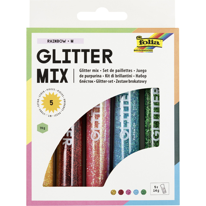 folia Glitter-Mix "Rainbow", 5 Tuben  14 g
