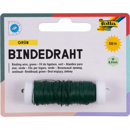 folia Bindedraht, 0,3 mm x 50 m, grn, aus Eisen