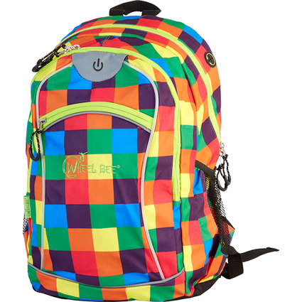 WHEEL BEE Freizeit-Rucksack Night Vision, orange/blau/grn