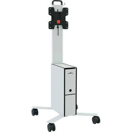 DURABLE Mobiler TV-/Monitorwagen "COWORKSTATION", wei