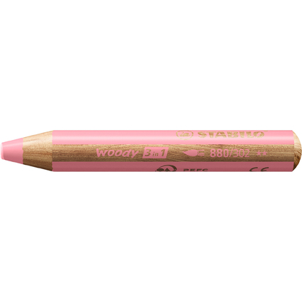 STABILO Multitalentstift woody 3 in 1, rund, pastellpink