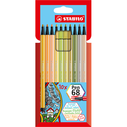 STABILO Fasermaler Pen 68, 10er Kartonetui
