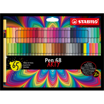 STABILO Fasermaler Pen 68, 65er Kartonetui ARTY