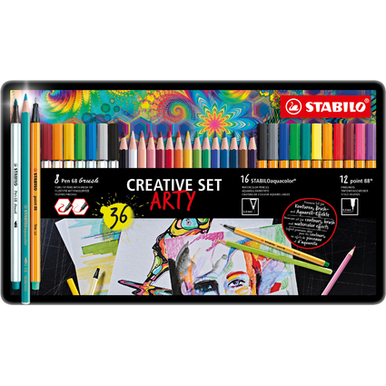 STABILO Kreativ-Set ARTY, 36er Metalletui