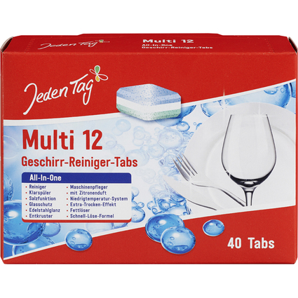 Jeden Tag Splmaschinentabs Multi 12, 40 Tabs  20 g, Karton