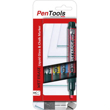 Pentel Kreidemarker WET EARASE SMW26, 4er Etui, sortiert