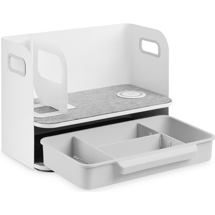 DIGITUS Schreibtisch Organizer mit Qi-Ladegert, wei/grau